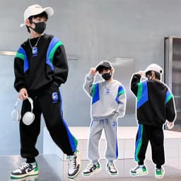 Spring Autumn New Toddler Clothing Set Splicing Letter Sweatshirts Pants 2Pcs For 3-14 Years Kids Tracksuits Boys Casual Outfits