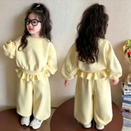Girls Set 2026 Spring and Autumn New Sports Ballet Style Children Hoodie and Pants Stylish Two-piece Set Fashionable Outfit