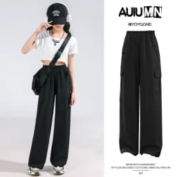 2026 Pants for Teenage Kids New Summer Streetwear Hip Hop Sweatpants for Girls Baggy Wide Leg Straight Trousers
