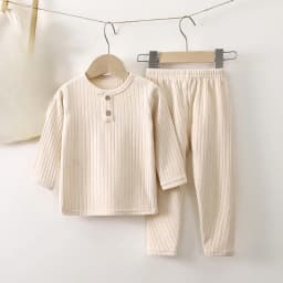 Spring autumn kids warm long-sleeve pants set boys girls homewear underwear set baby children casual solid color pajamas pants