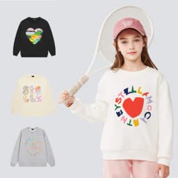 Cute girl heart-shaped printed sportswear autumn children's clothing fashion new vacation casual wear love girl pullover