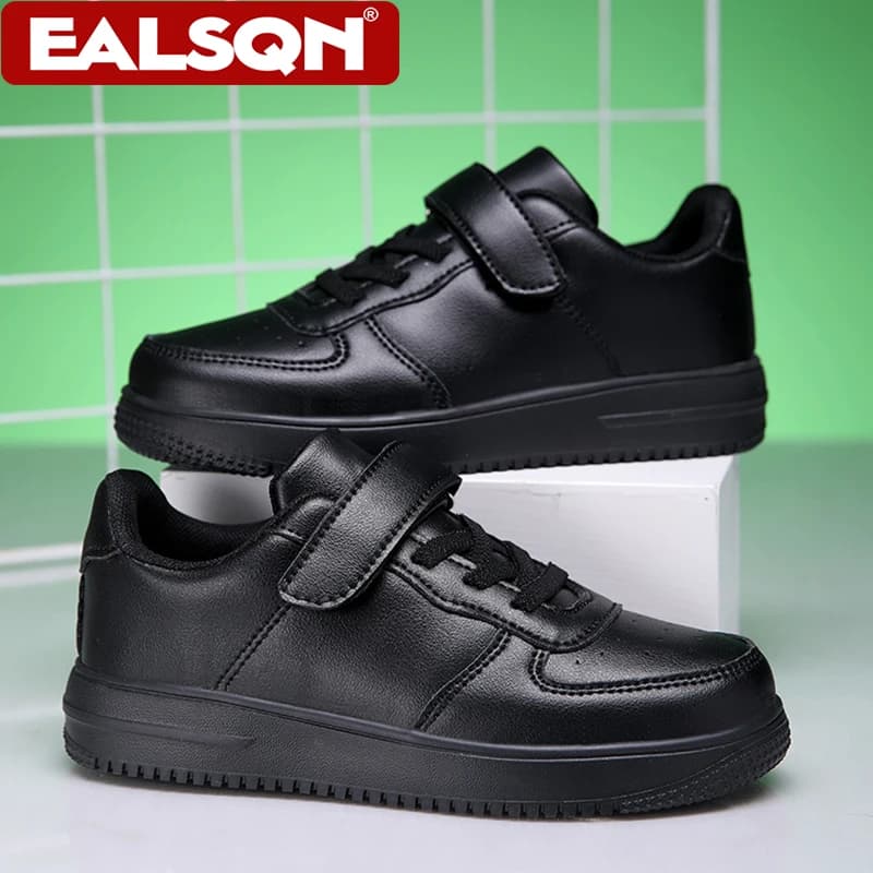 Children Leather Sneakers Non-Slip Lightweight Walking Shoes For Boys & Girls School Sport Tennis Comfortable Flat Casual Shoes