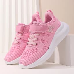 Children's sports shoes, girls' breathable leisure shoes, outdoor sports shoes, mesh surface anti slip fashionable running shoes