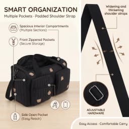 Portable Mommy Bag Large Capacity Hospital Maternity Bag with Shoulder Strap and Multiple Pockets Multipurpose Diaper Tote Bags