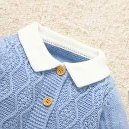 Blue Baby Rompers Knit Fashion Turtle Neck Long Sleeve Newborn Boys Jumpsuits Outfits One Piece Toddler Playsuits 0-18m Clothing