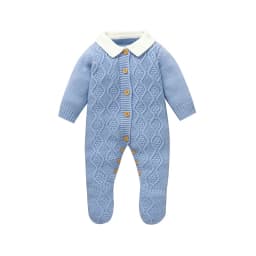 Blue Baby Rompers Knit Fashion Turtle Neck Long Sleeve Newborn Boys Jumpsuits Outfits One Piece Toddler Playsuits 0-18m Clothing
