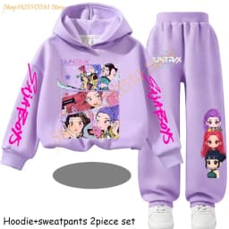 Huntrx Mira Rumi Zoey Kawaii Pullover Sweatshirt Anime Trucksuit Cartoon Girls Boy Kids Clothes Unisex Sets Children Hoodies