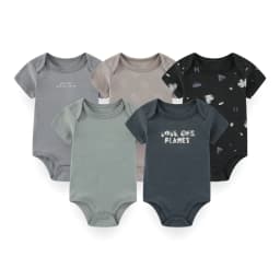 Kiddiezoom 5 Pcs/Lot Four Seasons Fashion Cartoon Short Sleeve Baby Boy Girl Bodysuits Soft 100%Cotton NewbornOnesies