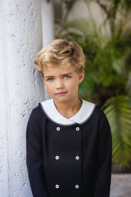 Ali Plus 2026 SS Sailor Maxi Kids Cotton Outfits Embroidery Removable White Collar Girls Boys Matching Clothes