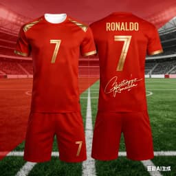Ronaldo No.7 3D Jerseys for Men and Women Fan Commemorative Short Sleeved Shorts Summer Set Children's Birthday Gift Kids