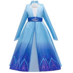 Girls Ice Fantasy Princess Mesh Ball Gown Kids Cosplay Dress for Halloween Carnival Birthday Theme Party Role Play Dress-Up