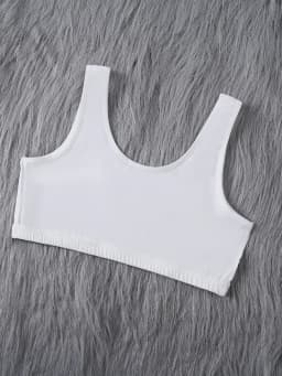 5 Pcs Girls' Bras, Multi-color Elastic Sports Bra Training Bras, No Padding, No Underwire Underwear, Comfortable Student