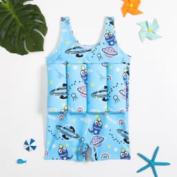 Buoyancy Swimsuit Kids One Piece Boys Girls Swimwear Suit Baby 1 2 3 4 5 Yrs Blue Space Dinosaur Children Swimming Training Vest