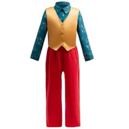 Boys Clown Cosplay Halloween Costume Red Suits Kids Jacket Shirt Vest Pants Suits For Movie Circus Joker Party Carnival Outfit