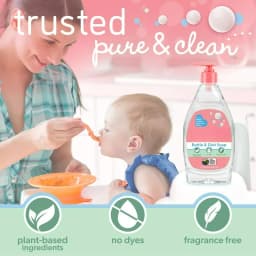 Plant-Based Liquid Dish Soap and Dishwashing Detergent for Baby Bottle, Fragrance Free Baby Essentials, 18 fl oz