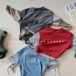 2026 Spring New Children Long Sleeve T Shirts Fashion Girls False Two Piece T Shirts Kids Casual Tops Baby Boy Cotton Tees