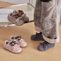 Kid Running Shoes Toddler Autumn Children's Boys Girls Microfiber Leather Thin Bottom Two-tone Shoelaces Non-slip Training Shoes