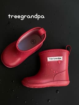 Tree Grandpa Toddler Rain Boots For Boys And Girls - Lightweight Flexible Rubber Kid Rain Boot With Non Slip Sole Slip-on Design