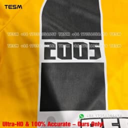 Men's 2005 Retro Lapel Polo Soccer Jersey, Black and Yellow Vertical Striped Football Shirt, Casual Sports Short Sleeve Team Uni