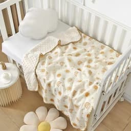 Newborn Bear Print Blanket Pure Cotton Double Gauze Blanket Baby Blanket Bath Towel Baby Blanket Baby Swaddle 100X100CM