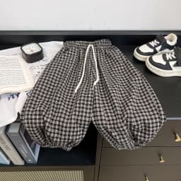 Spring Autumn Kids Harem Pants Long Trousers For Boys and Girls Plaid Children Pants