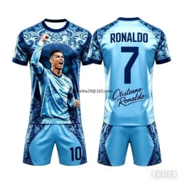 Popular 2026 AI # 7 Ronaldo Summer Children's Adult Set Parent Child Short Sleeve Shorts Football Shirt Couple Style Unisex