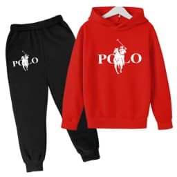 Children Autumn New Fashion Hoodie Boy Girl Toddler 3-12Y Equestrian Print Clothing Casual Top+Trousers 2P Brand Sports Coat Set