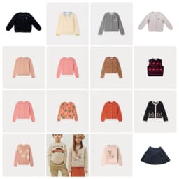 Children's Knitted Sweater 26BP Cardigan with Cherry Embroidery Wool Blend for Warmth Girls' Knitted Sweater
