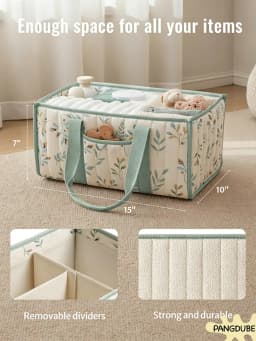 PANGDUBE Diaper Stacker Organizer Baby Diaper Bag Storage Caddy for Newborn Items Nappy Holder Nursery Bag Gift