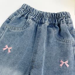 Girls' Jeans Straight Wide Leg Washed Soft Cow Pine Girl All-Match Wide and Long Pants Spring New