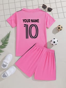 Kids And Teens Lightweight Quick-Dry Soccer Uniform Set for Sports Outdoor Wear Fixed Number 10 Back Name Personaliz
