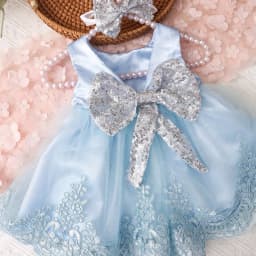 Ylsteed Newborn Photography Outfits Girl Big Bow Lace Dress with Glitter Bow Headband 100 Days Baby Girl Photoshoot Picture Gown