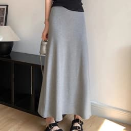 2025 New Summer Maternity Maxi Skirt: Plus Size High-Waist Gray A-Line Fishtail Skirt, Thin Breathable Fabric for Daily Wear