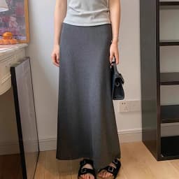 2025 New Summer Maternity Maxi Skirt: Plus Size High-Waist Gray A-Line Fishtail Skirt, Thin Breathable Fabric for Daily Wear