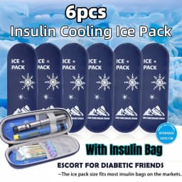 1/6pcs Portable Cooling Ice Bags with Insulin Container Gel Ice Bag Travel Set for Diabetic Outdoor Use Ice Cooler Pack Storage
