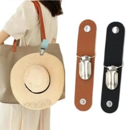 New Travel Leather Hat Clip, Outdoor Backpack Luggage Storage Clip, PU Leather Multi-purpose Straw Hat Clip, Hat Accessory