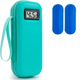 Insulin Cooler Travel Case °C/°F Waterproof Insulin Cooling Bag with Thermometer Display Medicine Organizer Bag for Diabetics