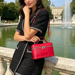 Fashionable Light Luxury Solid Color Box Bag Litchi Pattern Portable Carrying Crossbody Bag Daily Commuting Versatile Square Bag