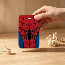 Cool Spider-Man Card Holder, Leather Card Storage Box, Key Chain, Access Tag Holder, ID Card Holder, Key Chain