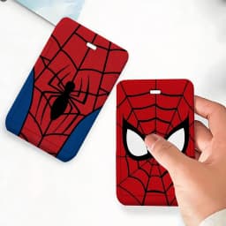 Cool Spider-Man Card Holder, Leather Card Storage Box, Key Chain, Access Tag Holder, ID Card Holder, Key Chain