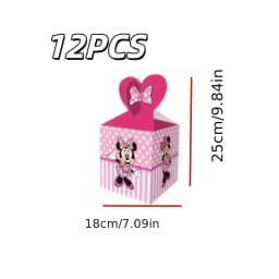 12pcs Minnie Party Gift Boxes, High Beauty Party Gift Boxes, Festival Party Gift Storage Boxes, Party Supplies,shopping bag