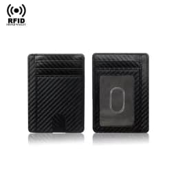 Men's Card Wallet Credit Card Holders RFID Blocking Carbon Fiber Minimalist Wallets Cardholder Case Male Thin Slim Smart Wallet