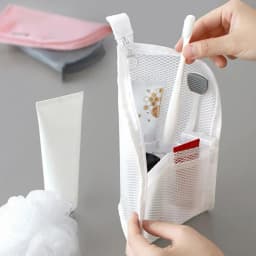 Mesh Travel Toiletry Bag Portable Toothbrush Cosmetic Organizer Makeup Brush Storage Pouch Bathroom Wash Pack