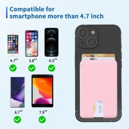 Mobile Phone Card Holder Stick on Anti Falling Credit Cardholder Easy Push 3M Adhesive Soft Silicone Phone Wallet Compatible