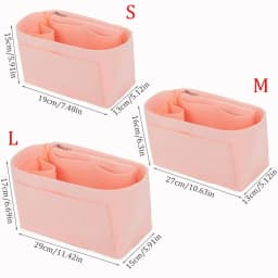 Felt Insert Liner Purse Organiser Pouch Handbag Tote Internal Organizer Bag with Pockets, Dustproof Felt Liner for Longchamp Bag