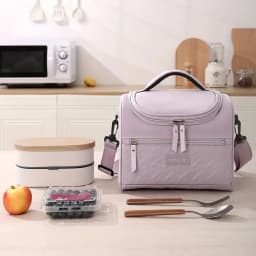 Large Insulated Lunch Bag Cooler Hand washable durable polyester lunch box with padded shoulder strap for work, school, picnics