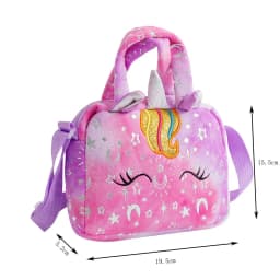 Baby Stuff Fashion Bag Unicorn Tie-Dye Plush Shoulder Bag Cute Shoulder Storage Bag Colorful Girly Crossbody Bag