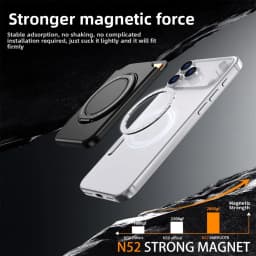 360 Rotating Ring Stand For Magsafe Magnetic Card Holder Wallet Case For iPhone 17 Pro Max 16 15 For Samsung S25 S26 Ultra