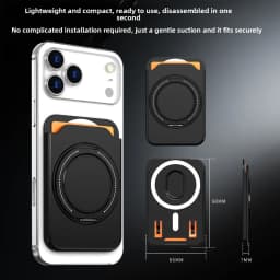 360 Rotating Ring Stand For Magsafe Magnetic Card Holder Wallet Case For iPhone 17 Pro Max 16 15 For Samsung S25 S26 Ultra