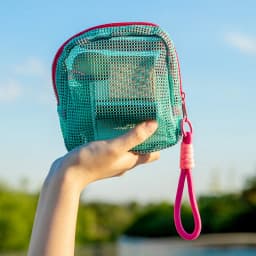 Mesh Pouch Dopamine-Colored Travel Portable Charging Cable Toiletries Mini Mesh Storage Pouch Mesh Cosmetic Bag Key Pouch Card